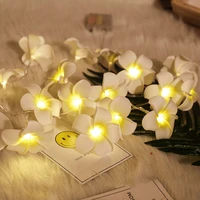 6m3m artificial plumeria flower led string lights fairy garland battery operated lamp christmas decorations home outdoor decor