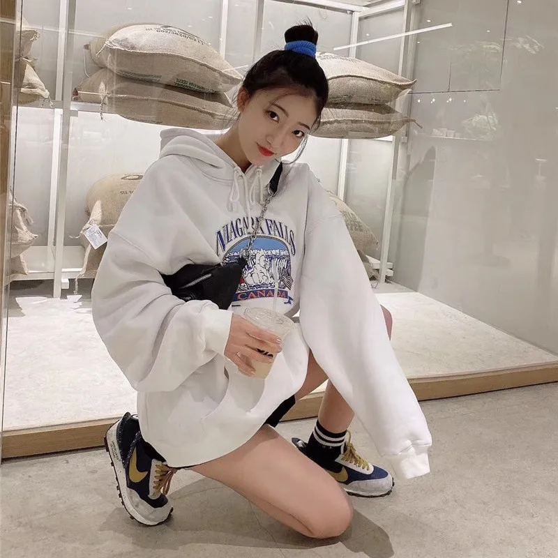 

vintage loose sweatshirt women winter couple clothes oversized hoodie O-Neck fashion Casual 2020 plus size harajuku Printing