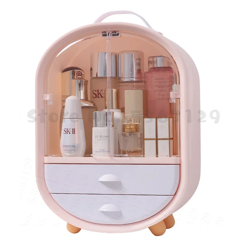 

Acrylic Double-door Cosmetic Box Large Capacity Jewelry Cosmetic Organizer Portable Waterproof Makeup Case Desktop Storage Boxs