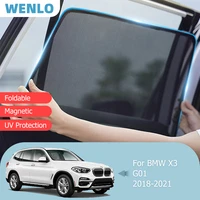 magnetic car sunshade front windshield door mesh frame curtain for bmw x3 g01 2018 2021 auto interior side window sun visor net