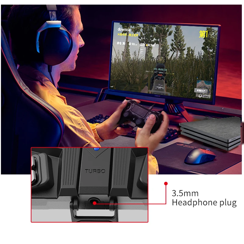 НОВЕЙШИЙ МЕТАЛЛИЧЕСКИЙ геймпад с расширенной клавишей Turbo для PS4 SLIM / PRO проводной