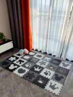 meitoku baby eva foam play puzzle matblack white interlocking floor carpet rug 25tiles pad for kids each 32x32cm activity gym