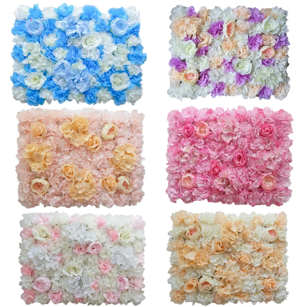 

1PC 40X60CM Beautiful Artifical Flower Wall Happy Birthday Romantic Wedding Background Party Simulation Rose Home Decortaions