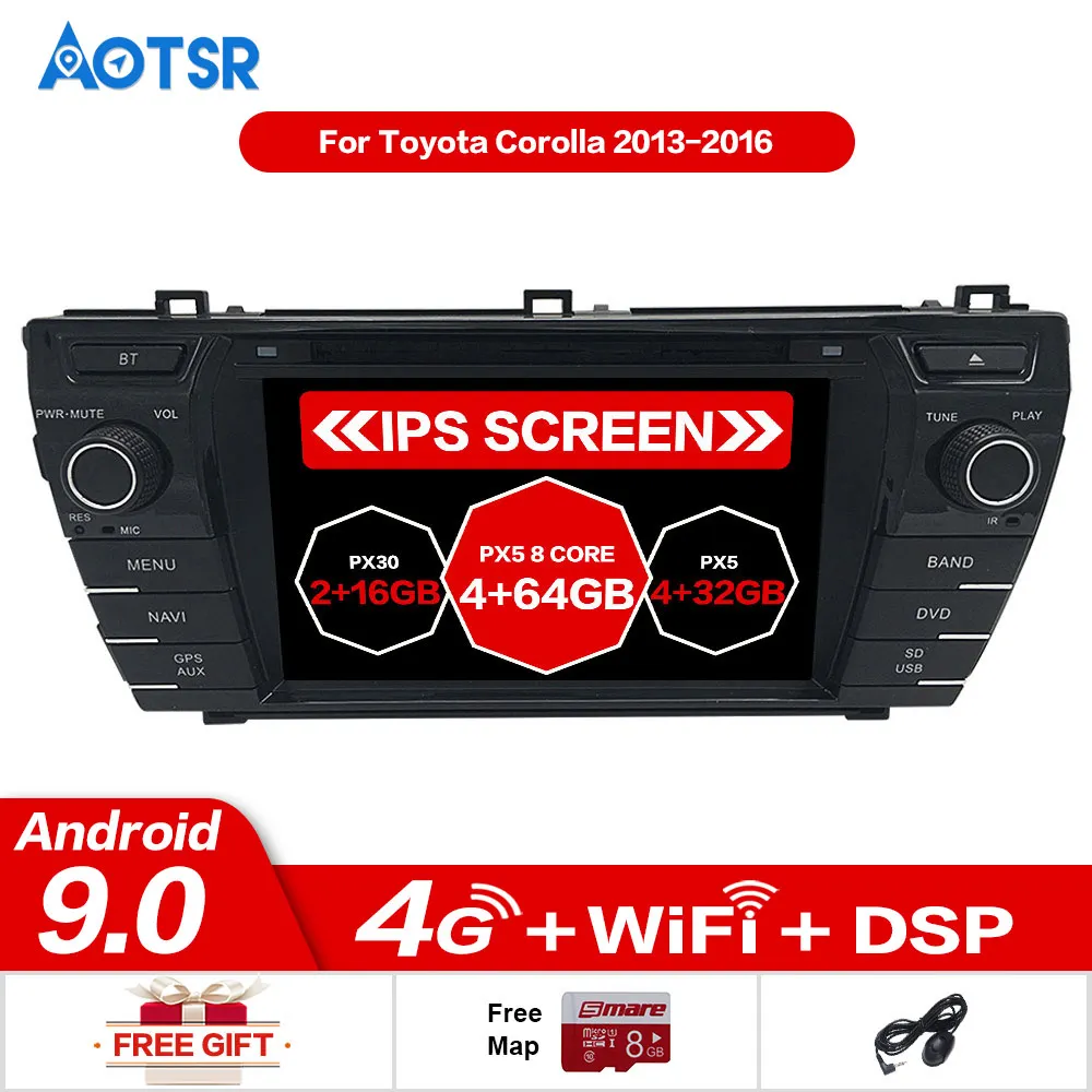 Автомобильный DVD плеер с GPS навигацией Android 9 0 для Toyota Corolla 2014 2015 2016|Автомагнитолы| |