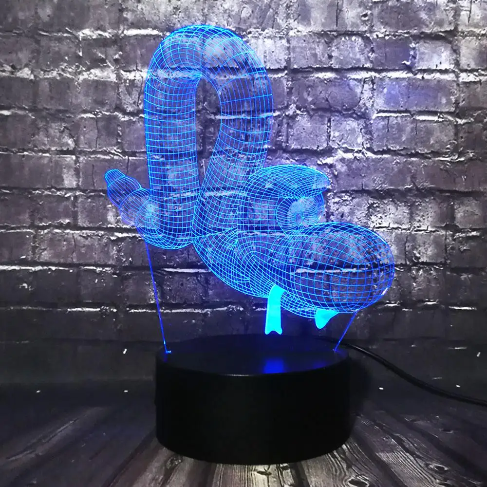 2017 креативный 3D светильник в форме змеиного воздушного шара USB LED иллюзия Ночной