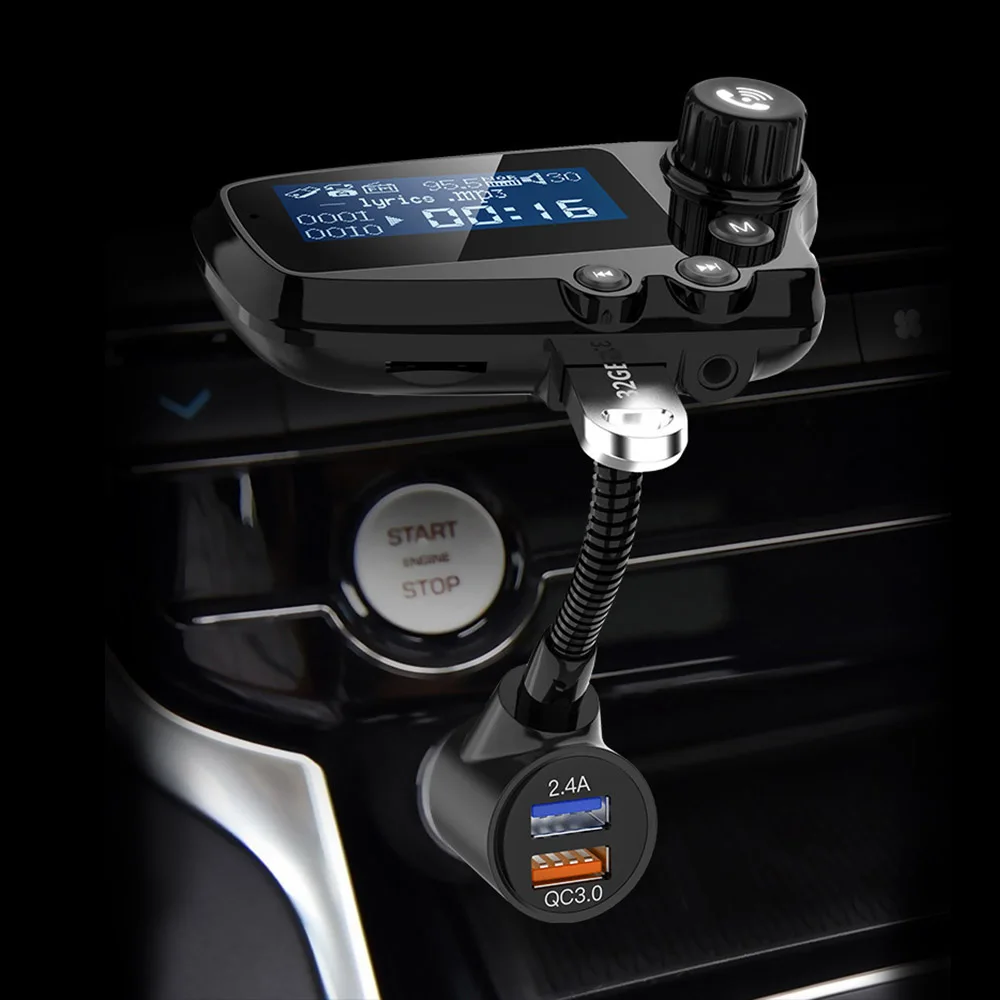 Автомобильные MP3 плееры T91 Bluetooth QC3.0 Быстрая зарядка 1 8 дюймовый ЖК дисплей 5 0 AUX