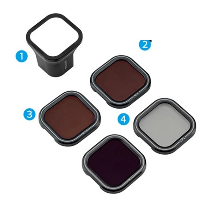 

4Pcs ND8 ND16 ND32 CPL Magnetic Filter Set ND CPL Tempered Glass Lens Filter Compatible with Hero 8 Action Camera