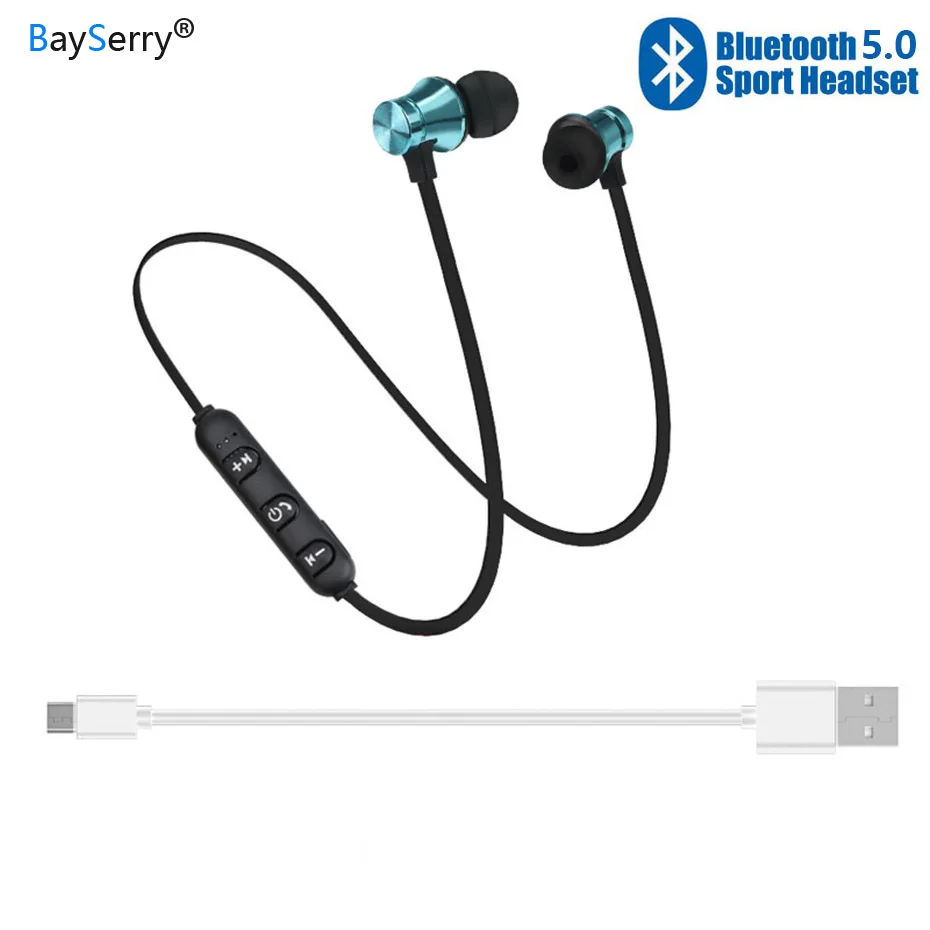 Беспроводные стерео наушники BaySerry Bluetooth V5.0 Спортивная гарнитура для iPhone X XS 7 8 6 Plus