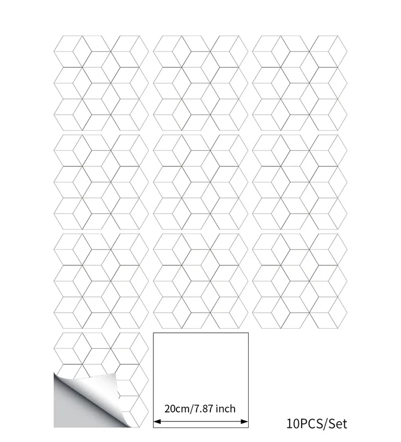 10 шт./компл. Современная Наклейка на стену белая мозаика ПВХ плитка наклейка