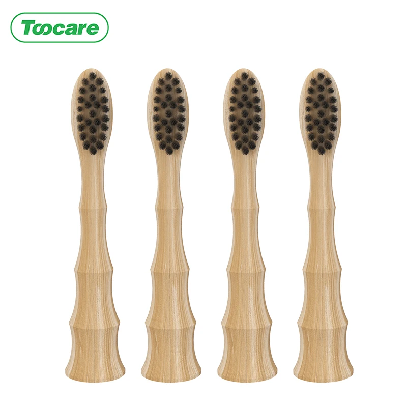 

100% Eco Friendly Soft Bristle Biodegradable Replacement Electric Toothbrush Bamboo Charcoal Heads For Phillps sonicare