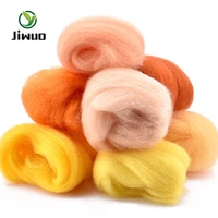 jiwuo 10g20g50g mixed color wool fibre set wool roving needle felting natural animal projects hand spinning diy materials