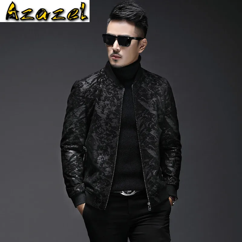 

Мужская короткая приталенная куртка из натуральной овечьей кожи