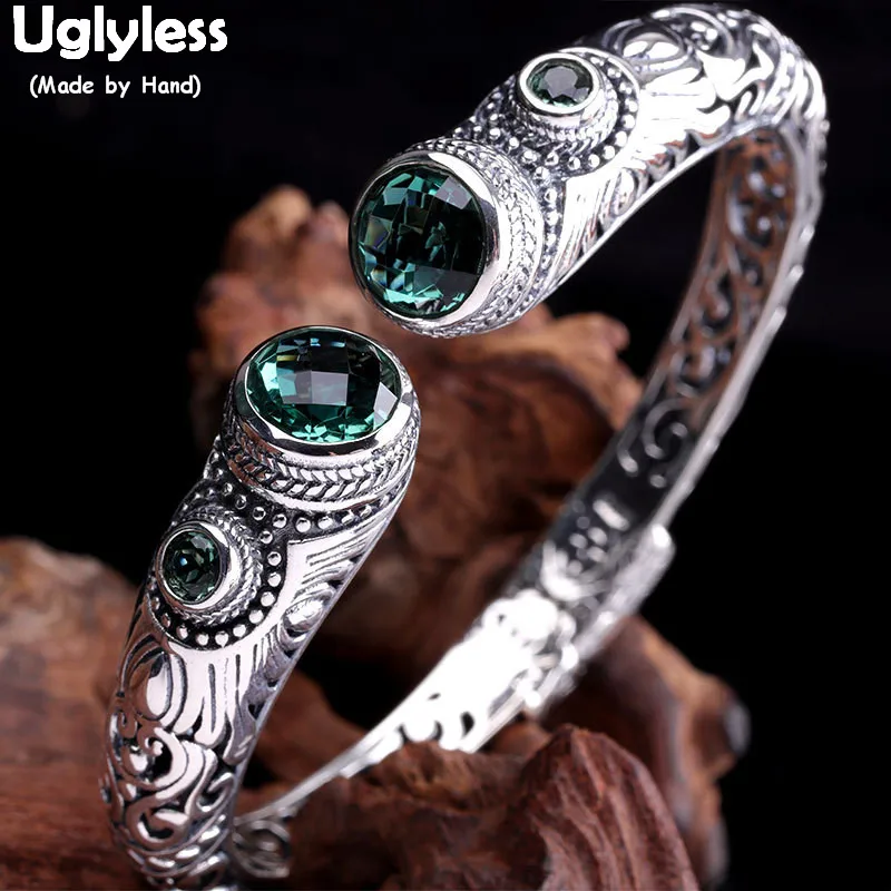 Женский винтажный браслет из тайского серебра 925 пробы в этническом стиле|Гибкие