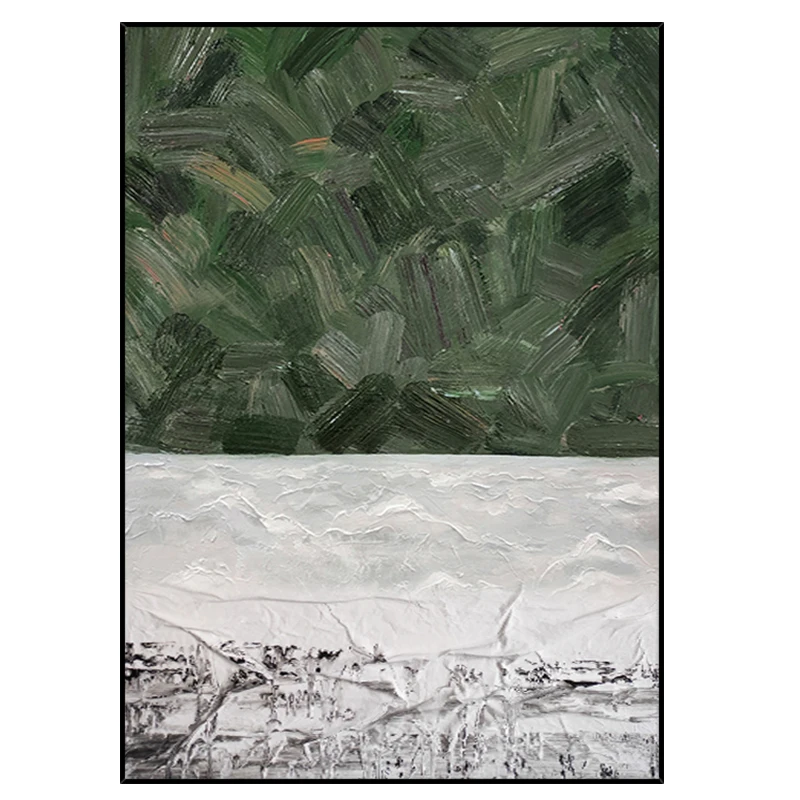 

Hand-Painted Oil Painting Summer Green 3D Abstract Porch Wall Hanging Art Living Room Dining Room Bedroom Decoration No Framed