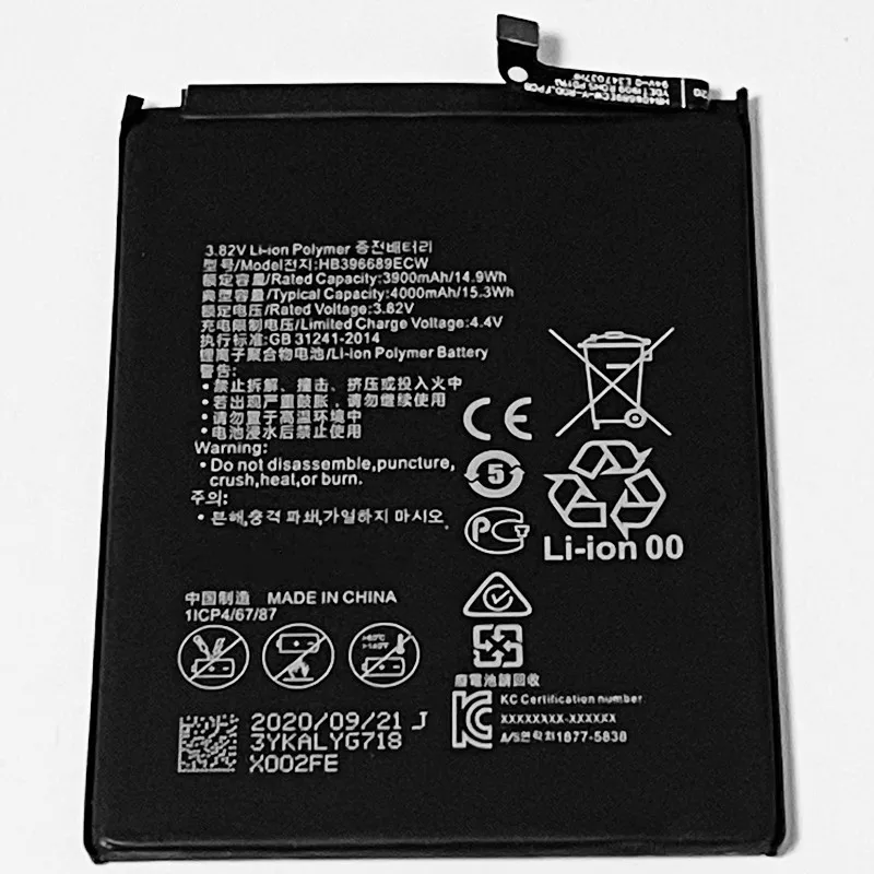 3 82 V 4000 мА/ч HB396689ECW для Huawei Y9 2018 FLA LX1 LX2 LX3 L21 L22 L23 AL10 AL20 AL00 батарея|Аккумуляторы