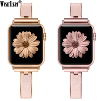 women metal strap for apple watch bands series 5 40mm 44m link metalleather bracelet band for iwatch series 4 3 2 1 38mm 42mm