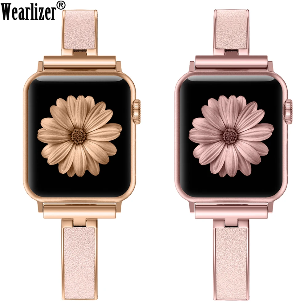 Ремешок металлический женский для Apple Watch Band Series 5 40 мм 44 м звеньевой браслет из