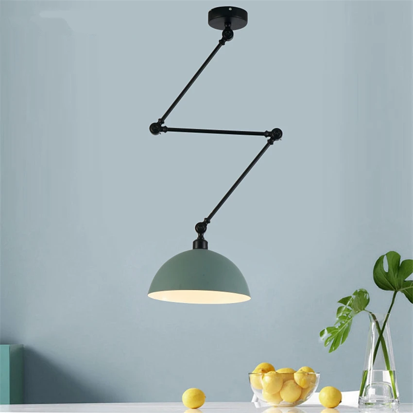 

Creative mechanical adjust arm pendant lights bar kitchen single designer iron dining room aluminum pendant lamps deco lighting
