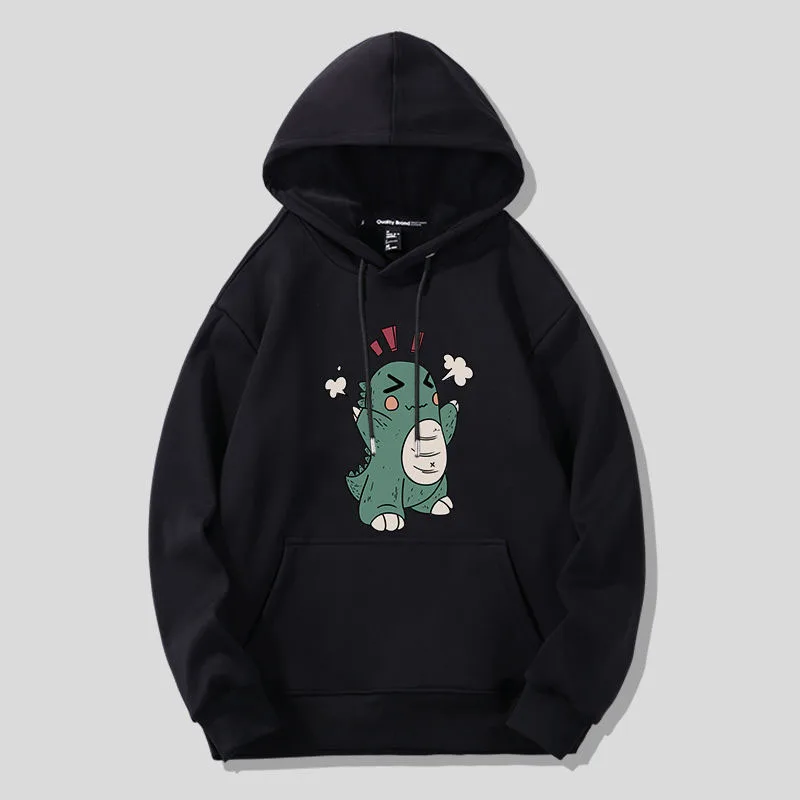 

Повседневная мужская толстовка в стиле Харадзюку, милый мужской свитер с принтом динозавра, толстовка, мужской Корейский Свитер оверсайз, М...