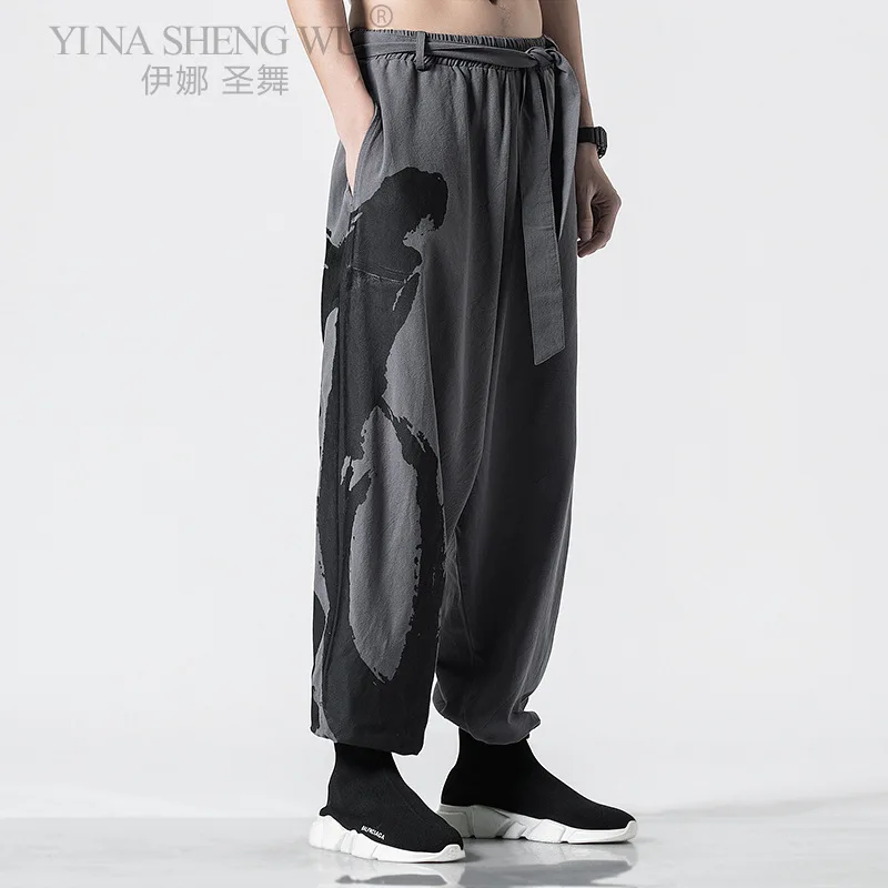 Японский Стиль Harajuku модные мужские брюки костюм самурая свободные новые