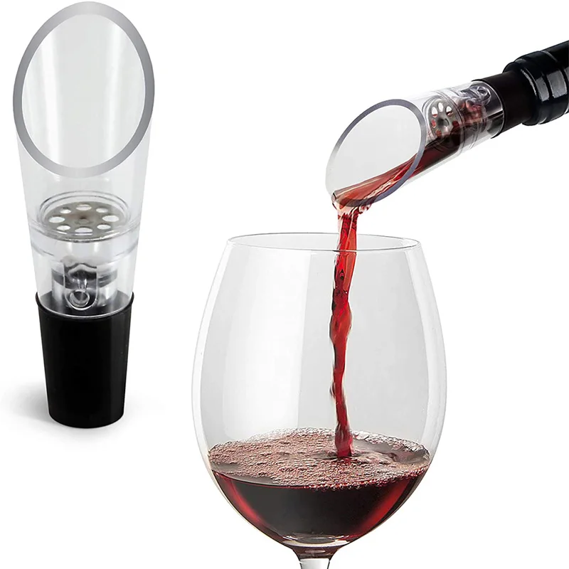 

Wine Aerator Acrylic Transparent Quick 360 degrees Rotating Wine Pourer Decanter Cap Bar Tools Spout Bottle Stopper Pourer