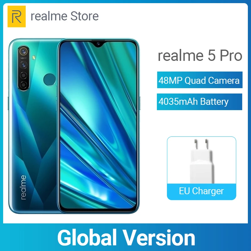 Глобальная версия realme 5 Pro 5Pro 128 Гб Смартфон Snapdragon 712AIE 48MP Quad camera мобильный телефон