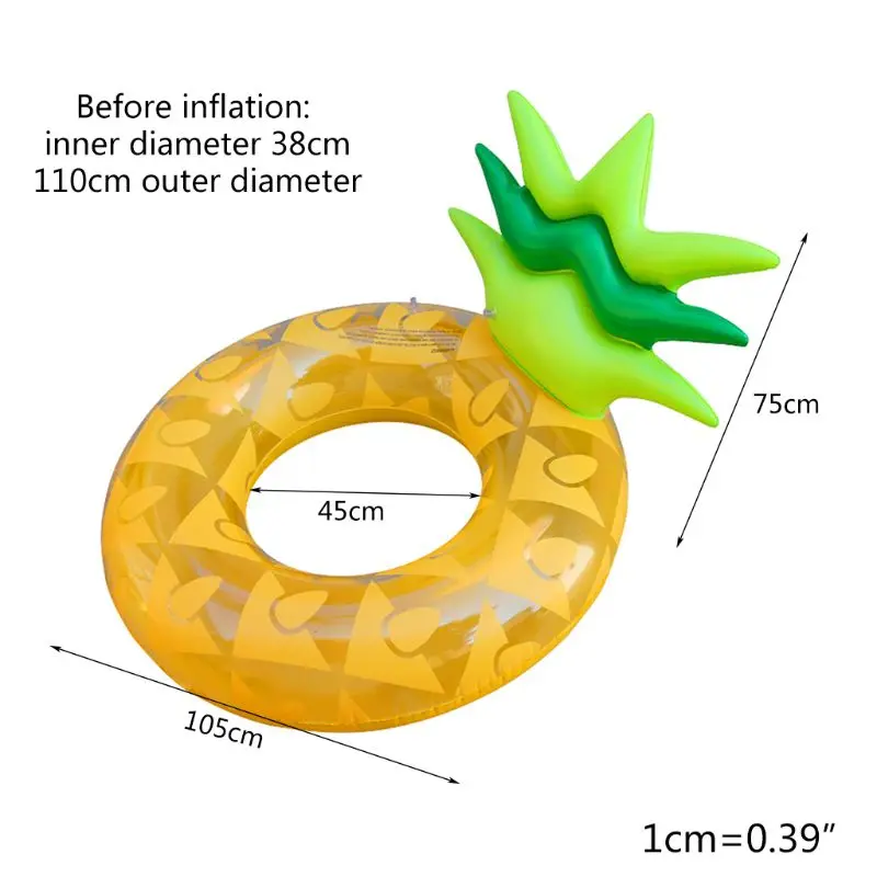 

Giant Inflatable Pineapple Swimming Ring with Backrest Adults Pool Floats Circle Summer Outdoor Beach Party Water Fun Play Toys