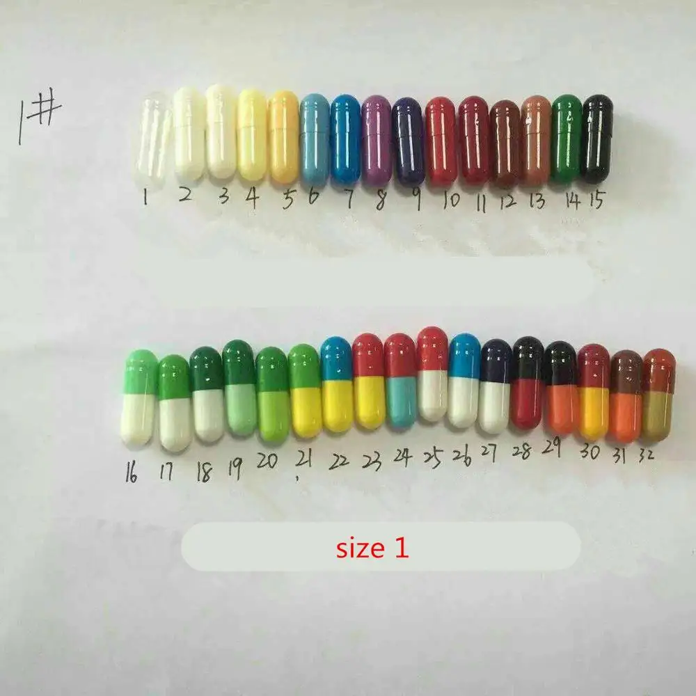 size 1 10000pcs/lot gelatin empty capsules, hollow gelatin capsules, empty pill capsule,medicine capsule Free shipping #1