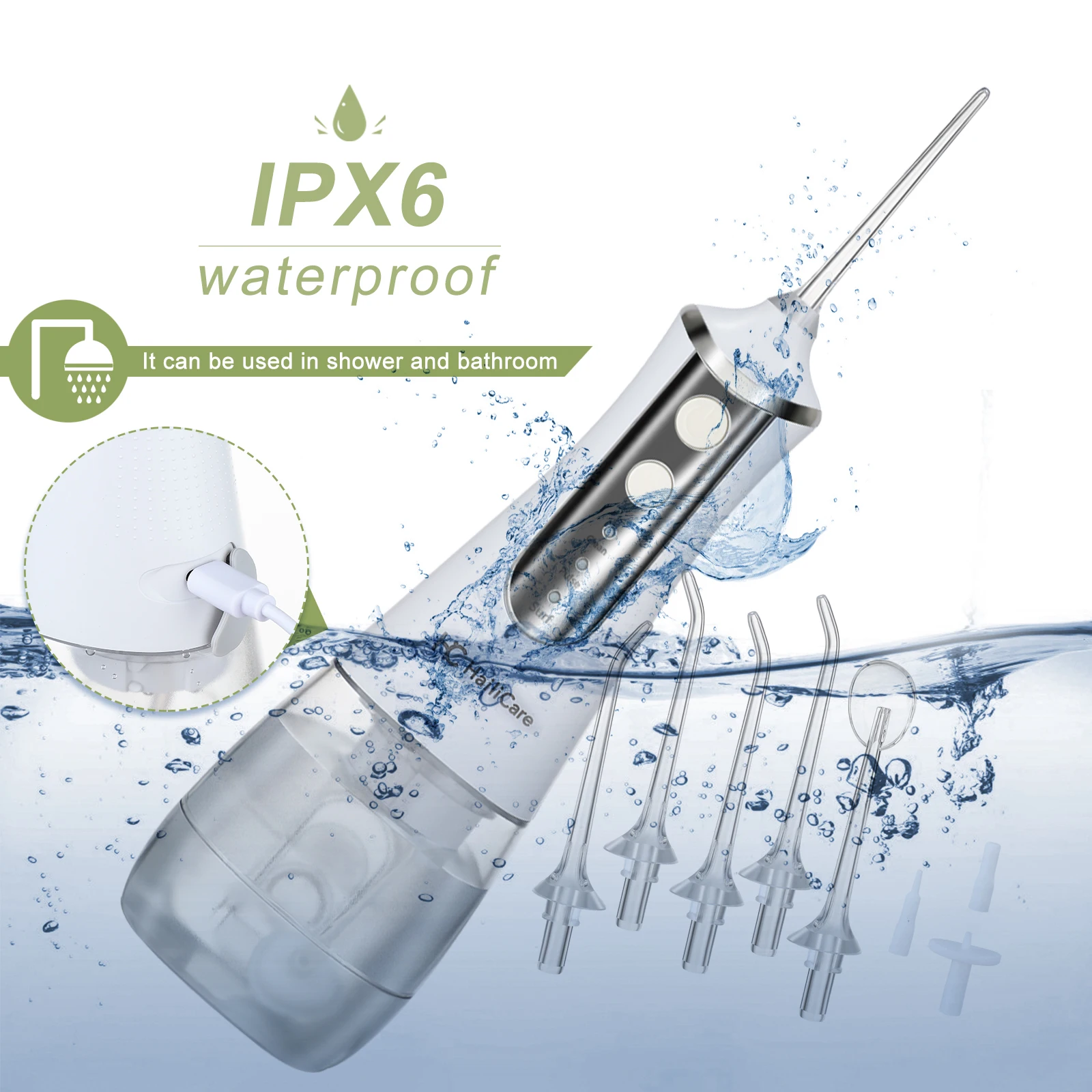 Электрический Ирригатор для полости рта USB Перезаряжаемые водяной Флоссер