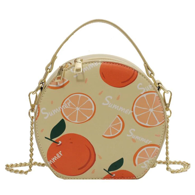 

Fashion Fruit Pattern Women Purses And Handbags Casual Pu Leather Ladies Chain Shoulder Bag Crossbody Summer Vacation Clutch