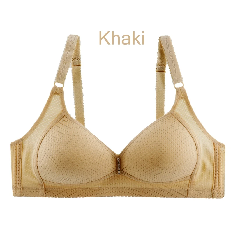 Khaki PariFairy точка кружева беспроводной бюстгальтер для B C чашки размера плюс 80 85 90 95 100 полная чашка Бисероплетение нижнее белье сексуальное сонное белье женские бюстгальтеры - Цвет: Khaki