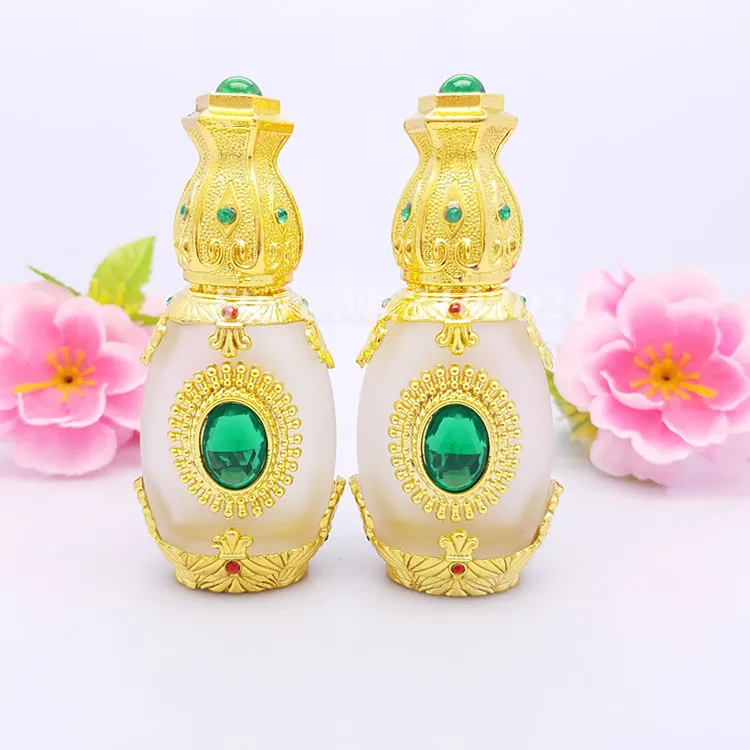 

1/6/20pcs 12-15ml Empty Beauty Perfume Pigment Metal Bottle Essential Oil Glass Crystal Makeup Refillable Container High Quality