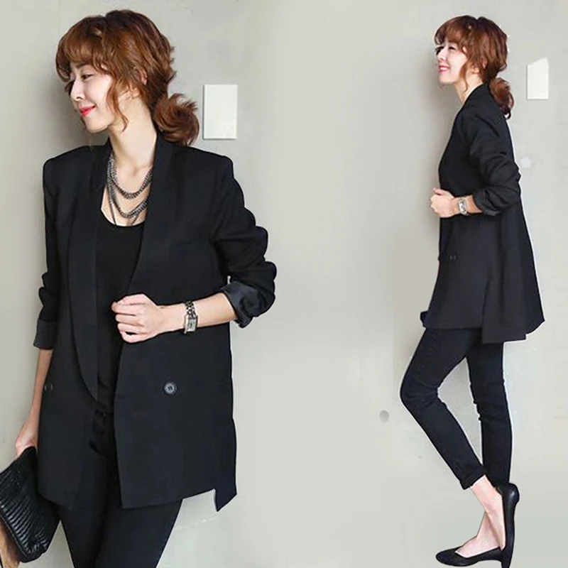 Женская куртка черная однотонная с прямым и гладким воротником | одежда