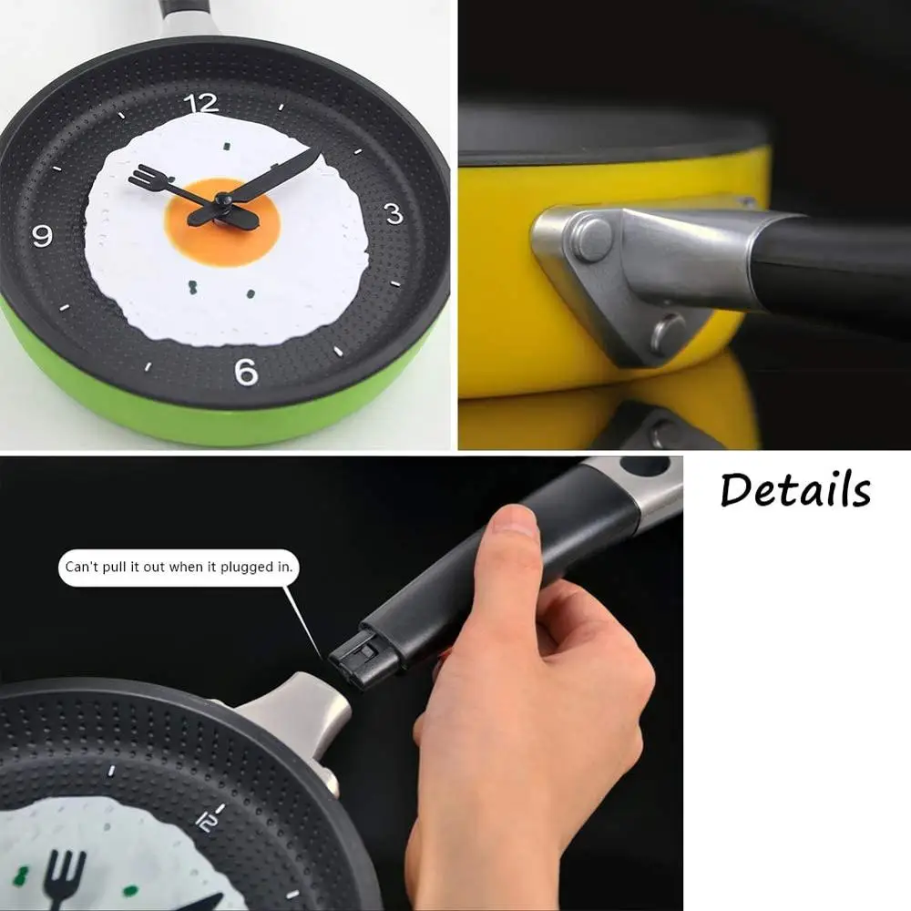 2021 настенные часы с жареной сковородкой пластиковые Кухонные милым дизайном для