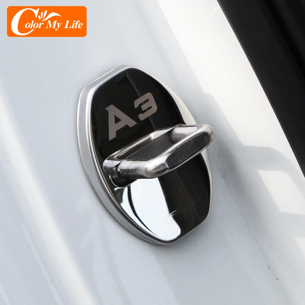 Цвет свою жизнь 4 шт./компл. автомобиля Защита для дверного замка чехол Audi A6 A3 A4 A7 A5
