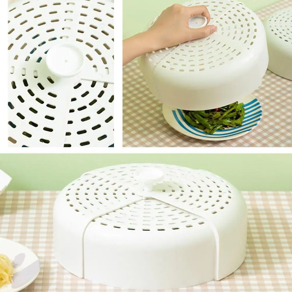 

New White Foldable Dish Cover Food Cover Fly-proof Cover Dining Table Leftover Dust Cover High-quality Products Wholesale