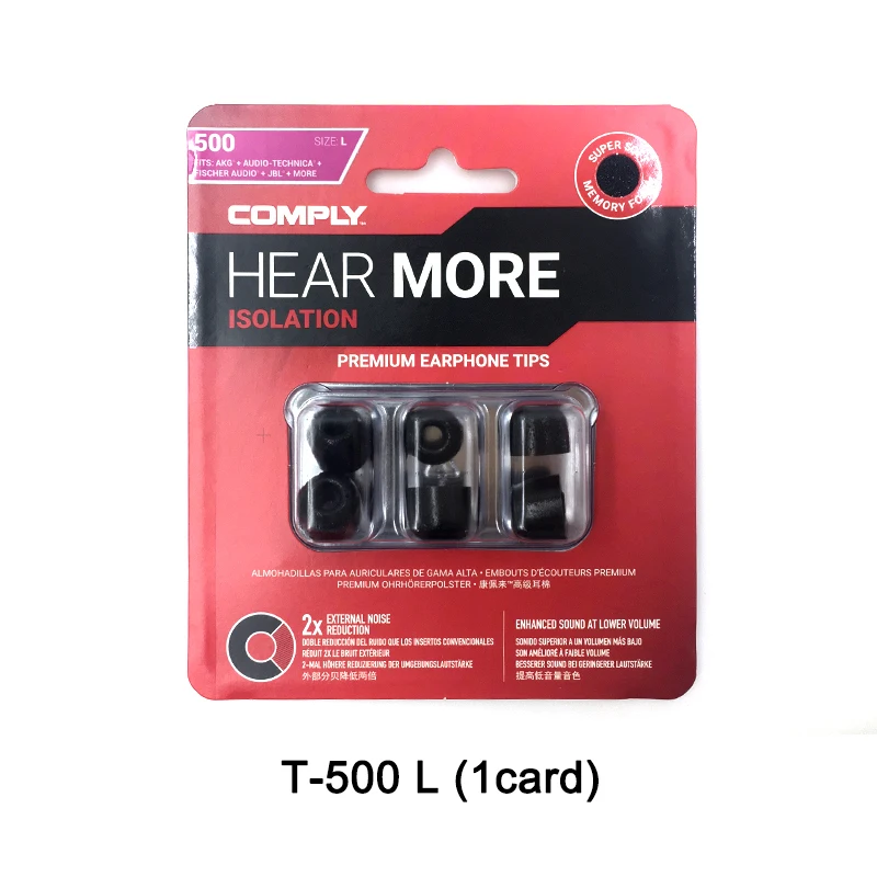 T-500 L (1card) Изоляция T-500 S/M/L наушники премиум-класса советы пены T500 T 500 Узнать больше - Цвет: T-500 L (1card)