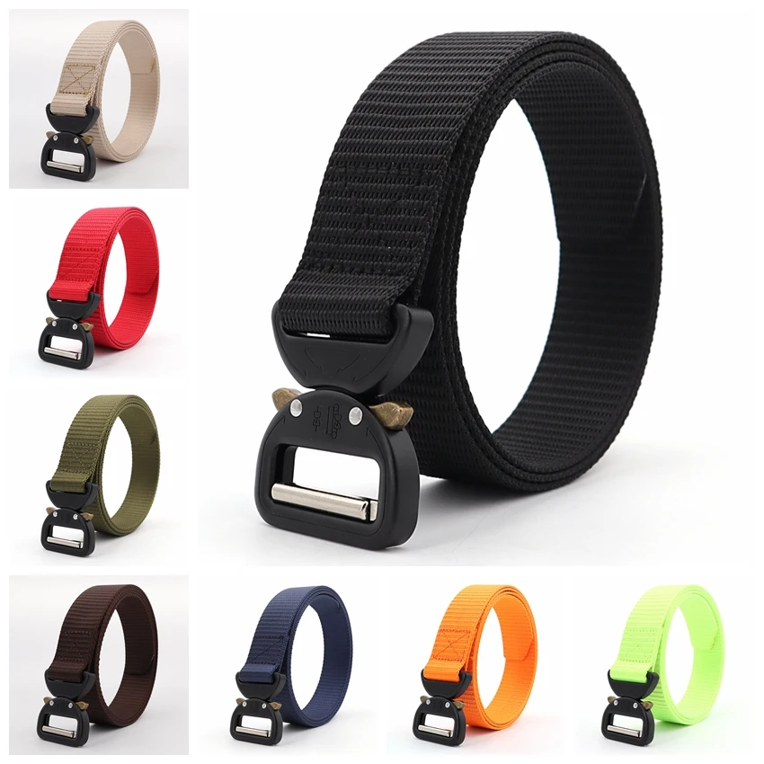 

Military Tactical Belt Army Women Men's Belt Metal Buckle Style Jeans Belts Male 3.0cm Width Outdoor Waist Strap Homme Ceinture