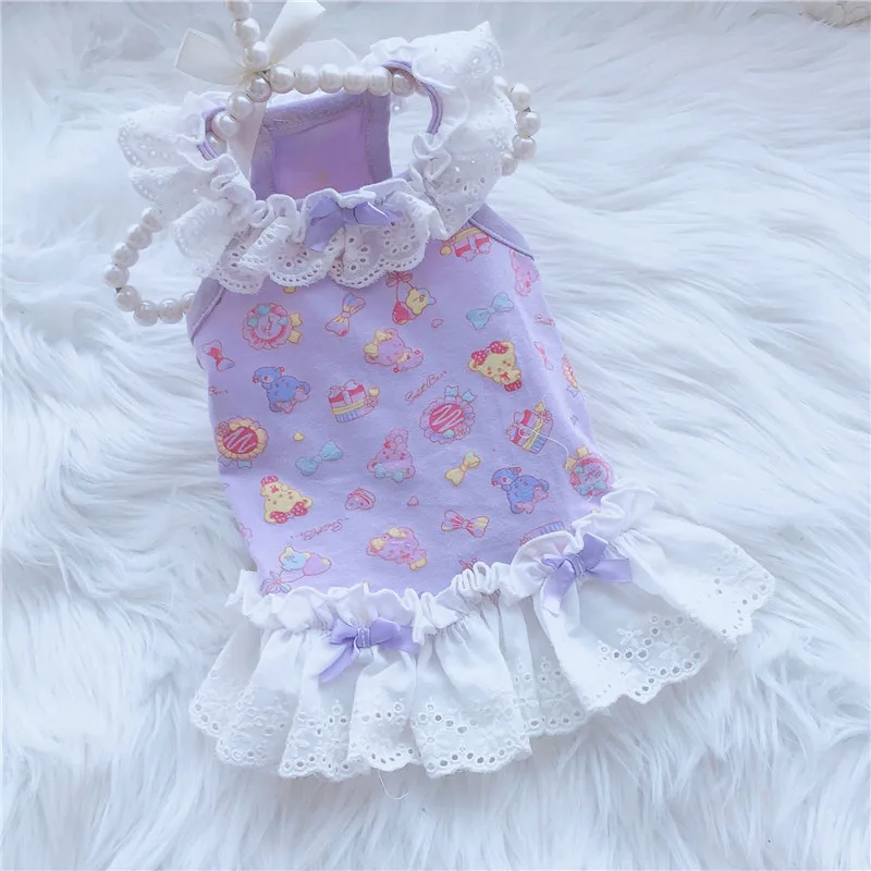 Мультяшное платье для собаки летнее женское кошки чихуахуа йоркширского пуделя