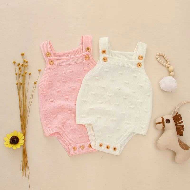 Summer Infant Baby Girls Sleeveless Rompers Kids Boys Solid Bodysuit Jumpsuit Newborn Clothes