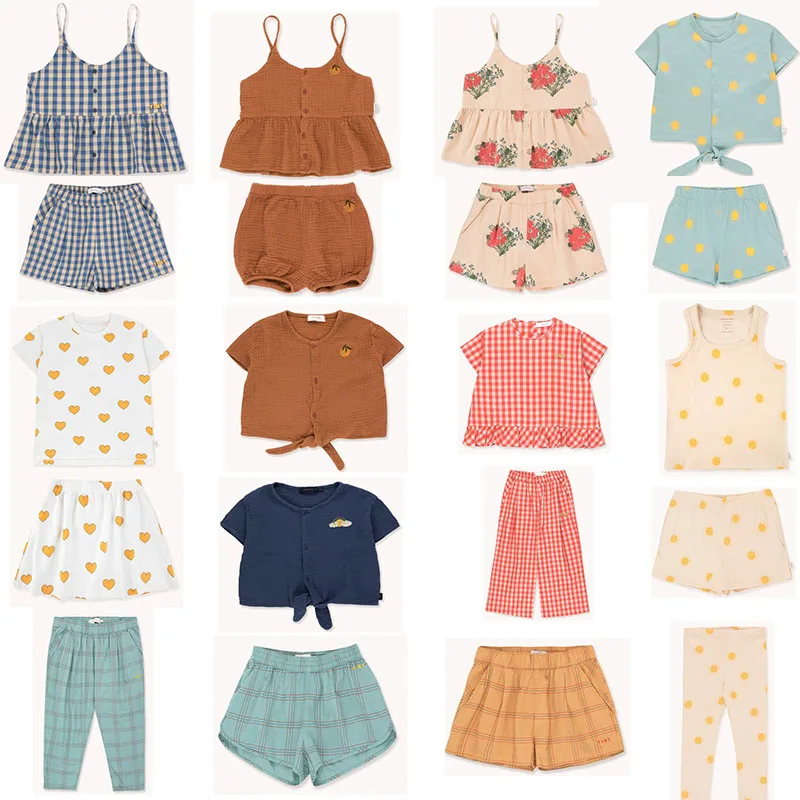 EnkeliBB 2020 New Kids Summer Clothes Sets Brand High Quality Girl Bouse and Bloomers Outfit Toddler Boys Tshirt Baby Set | Мать и
