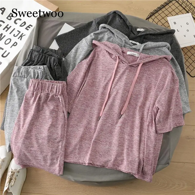 Весенний женский комплект для бега SWEETWOO из 2 предметов 2020 модный свободный