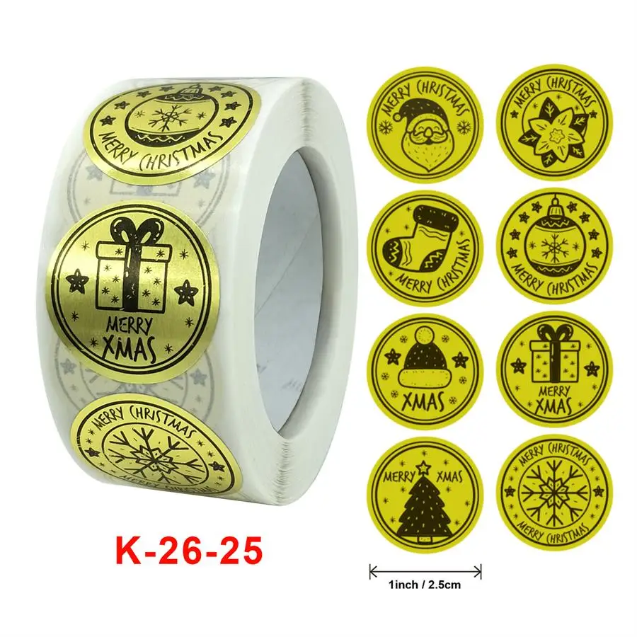 

500 шт., наклейки на Рождество