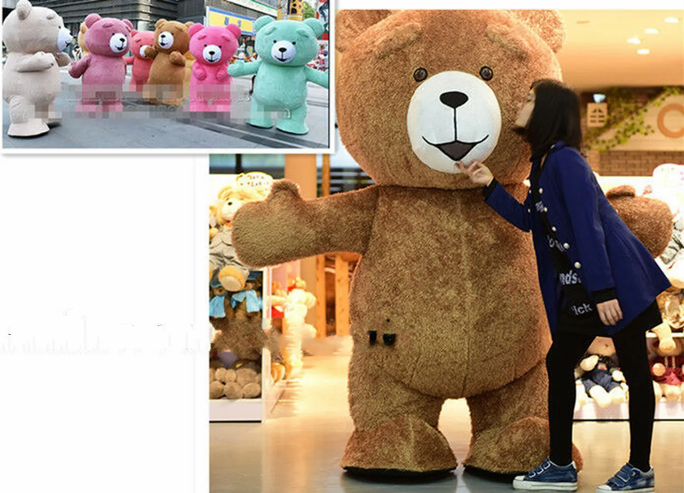 Новый Косплей надувной Мишка Тедди талисман костюм костюмы реклама вечевечерние