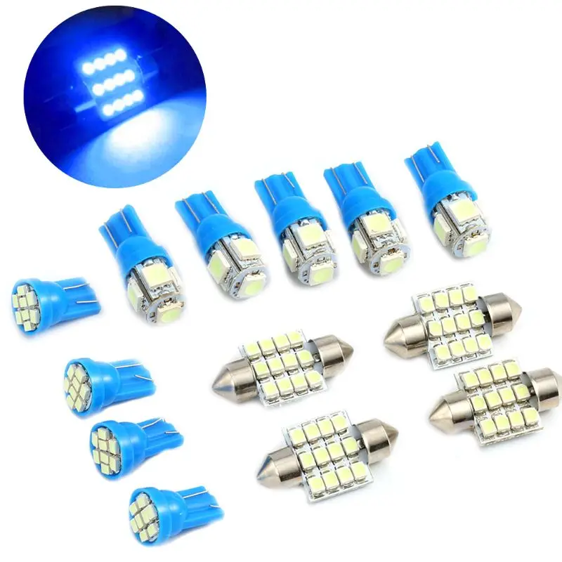 

13x Car Interior LED Lights For Dome License Plate Lamp 12V Car Accessories Kit