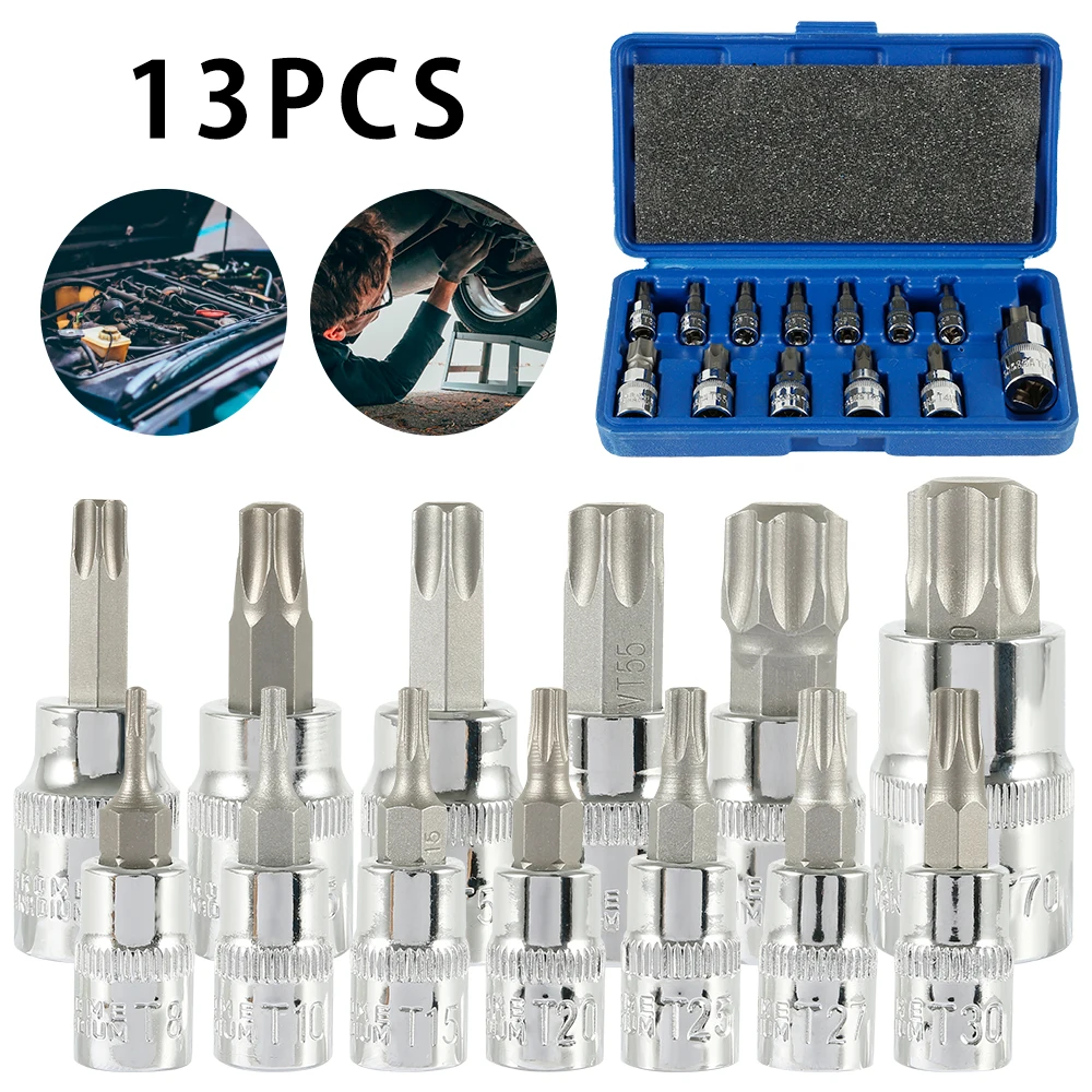 13 шт. Torx Биты отвертки сверла по металлу с шестигранной ремонта мобильный телефон