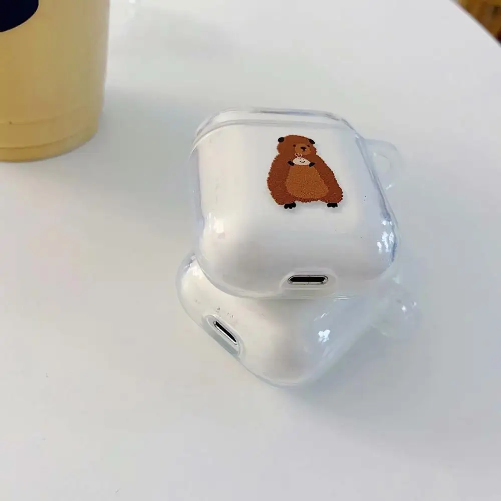 Для AirPods чехол с милым мультяшным медведем кроликом чехол для наушников s для Apple Airpods 2 ins стильный Забавный мягкий силиконовый защитный чехол