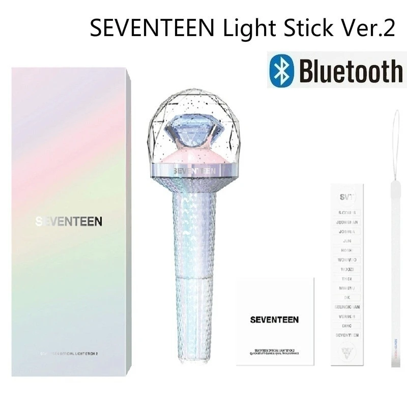 Kpop Official Light Stick SEVENTEENs Lightstick Ver 2. with Bluetooth Concert LED Glow Lamps Hiphop Light Up Toys for KPOP Fans