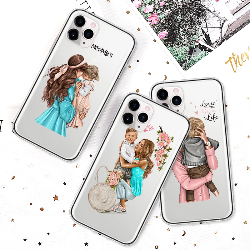 Милые Мультяшные Чехлы Super Mama для телефонов IPhone 12 Mini Pro 7 8 Plus 11 X XS MAX XR Mother мягкий