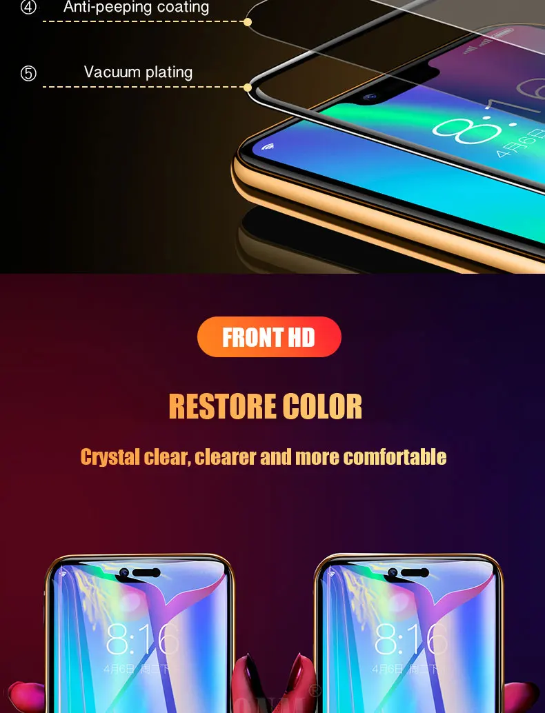 Анти шпионское закаленное стекло для HUAWEI Honor 10/Lite Полное покрытие экрана протектор для Honor 10 конфиденциальности Закаленное стекло пленка